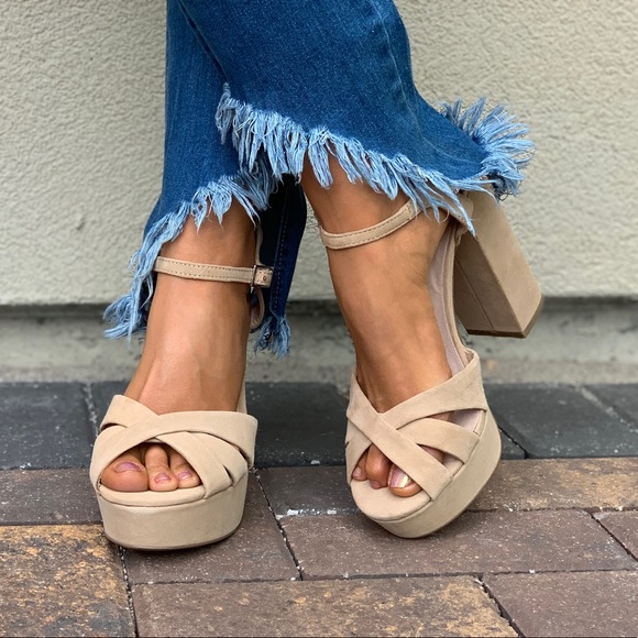 Genuine Suede Towering Heel Platform Sandal - Picture 3 of 8